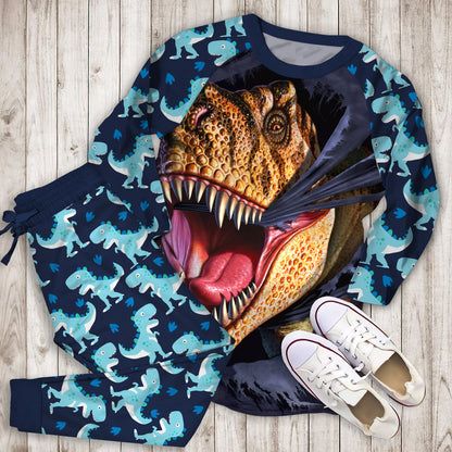 Dinosaur Pajama Set | Pajamas | Cotton Sleepwear Sets | Soft Long Sleeve Pjs | Raglan Shirt and Pants Set