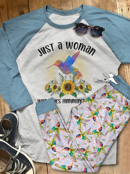 Hummingbird Hummingbird Love Abf Pajama Set |Sleepwear Pjs Sets | Raglan Shirt Pants Set