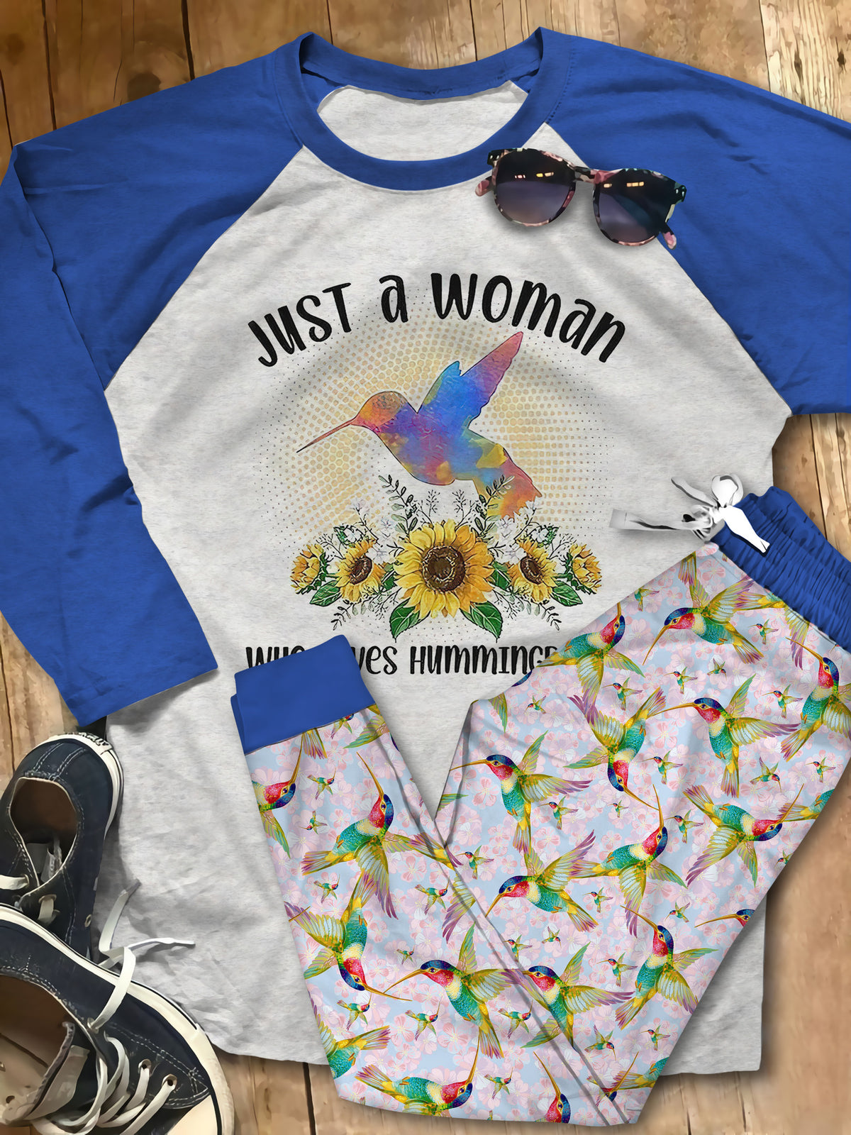 Hummingbird Hummingbird Love Abf Pajama Set |Sleepwear Pjs Sets | Raglan Shirt Pants Set