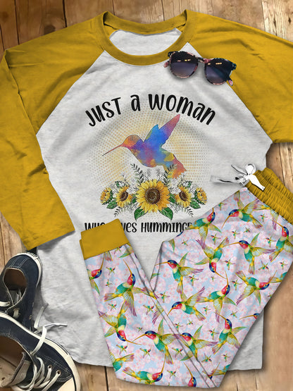 Hummingbird Hummingbird Love Abf Pajama Set |Sleepwear Pjs Sets | Raglan Shirt Pants Set