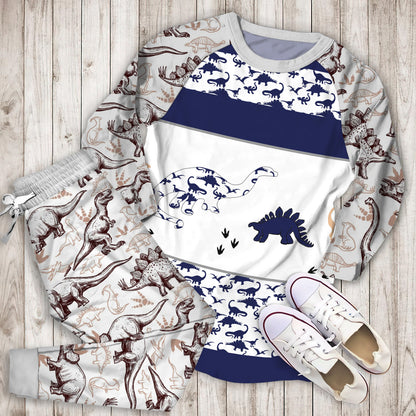 Dinosaur Pajama Set | Pajamas | Cotton Sleepwear Sets | Soft Long Sleeve Pjs | Raglan Shirt and Pants Set