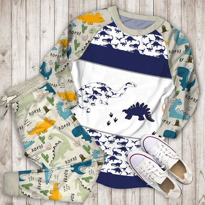 Dinosaur Pajama Set | Pajamas | Cotton Sleepwear Sets | Soft Long Sleeve Pjs | Raglan Shirt and Pants Set