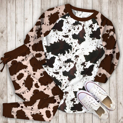 Cow Pajama Set | Pajamas | Cotton Sleepwear Sets | Soft Long Sleeve Pjs | Raglan Shirt and Pants Set