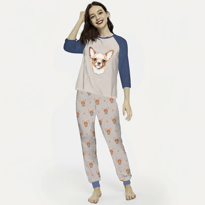 Chihuahua Im Your Chihuahua Aau Pajama Set |Sleepwear Pjs Sets | Raglan Shirt Pants Set