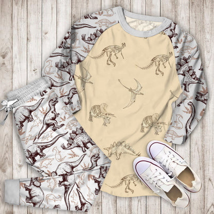 Dinosaur Pajama Set | Pajamas | Cotton Sleepwear Sets | Soft Long Sleeve Pjs | Raglan Shirt and Pants Set