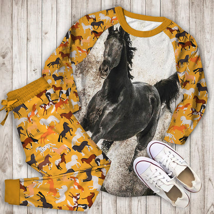 Gypsy Horse Pajama Set | Pajamas | Cotton Sleepwear Sets | Soft Long Sleeve Pjs | Raglan Shirt and Pants Set