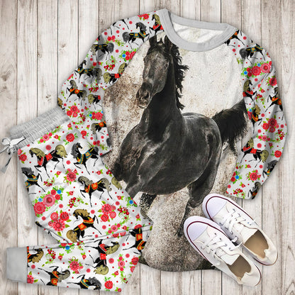 Gypsy Horse Pajama Set | Pajamas | Cotton Sleepwear Sets | Soft Long Sleeve Pjs | Raglan Shirt and Pants Set