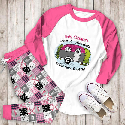 Camping Love Grandkids Aaj Pajama Set |Sleepwear Pjs Sets | Raglan Shirt Pants Set