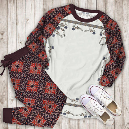 Modern Heirloom Heather Pajama Set | Pajamas | Cotton Sleepwear Sets | Soft Long Sleeve Pjs | Raglan Shirt and Pants Set