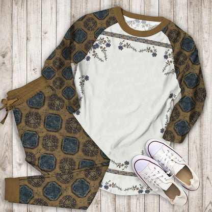 Modern Heirloom Heather Pajama Set | Pajamas | Cotton Sleepwear Sets | Soft Long Sleeve Pjs | Raglan Shirt and Pants Set