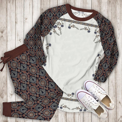 Modern Heirloom Heather Pajama Set | Pajamas | Cotton Sleepwear Sets | Soft Long Sleeve Pjs | Raglan Shirt and Pants Set
