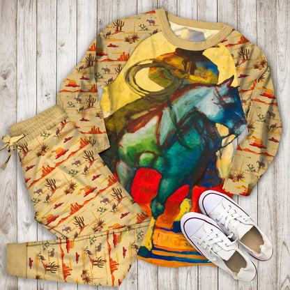 Cowboy Pajama Set | Pajamas | Cotton Sleepwear Sets | Soft Long Sleeve Pjs | Raglan Shirt and Pants Set
