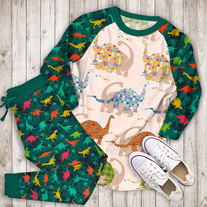 Dinosaur Pajama Set | Pajamas | Cotton Sleepwear Sets | Soft Long Sleeve Pjs | Raglan Shirt and Pants Set
