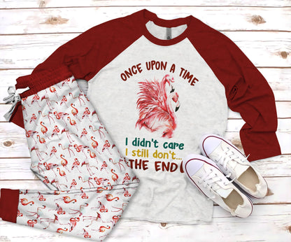 Flamingo Once Upon A Time Pajama Set |Sleepwear Pjs Sets | Raglan Shirt Pants Set