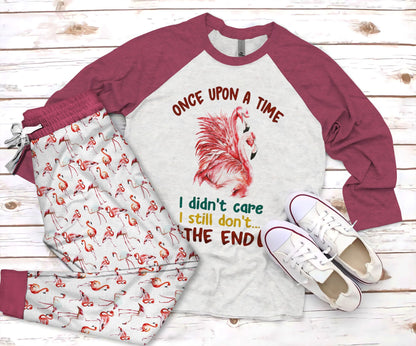 Flamingo Once Upon A Time Pajama Set |Sleepwear Pjs Sets | Raglan Shirt Pants Set