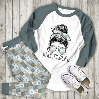Hunting Hunting Life Aav Pajama Set |Sleepwear Pjs Sets | Raglan Shirt Pants Set