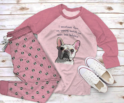 French Bulldog May Baby King Pajama Set |Sleepwear Pjs Sets | Raglan Shirt Pants Set