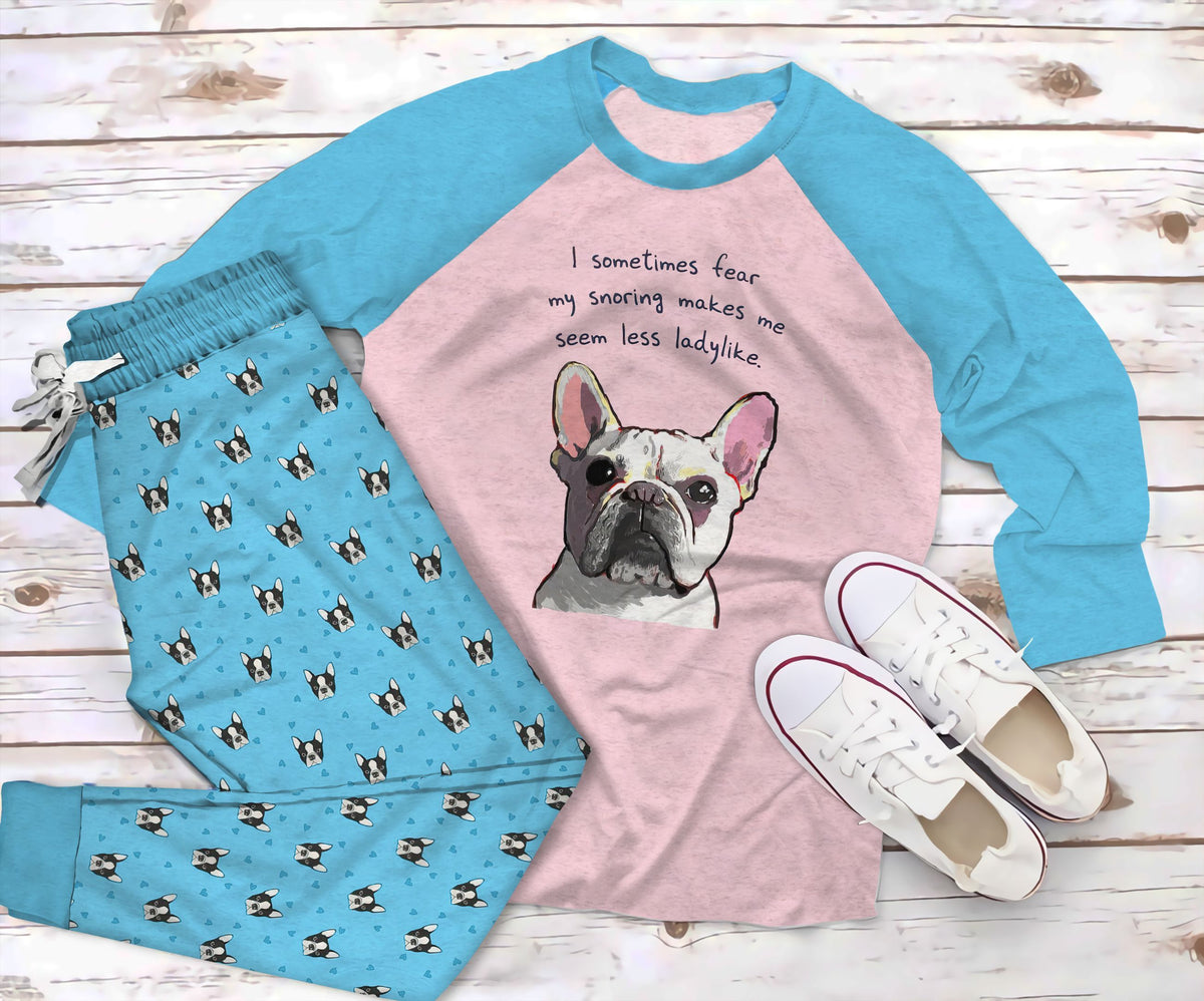 French Bulldog May Baby King Pajama Set |Sleepwear Pjs Sets | Raglan Shirt Pants Set