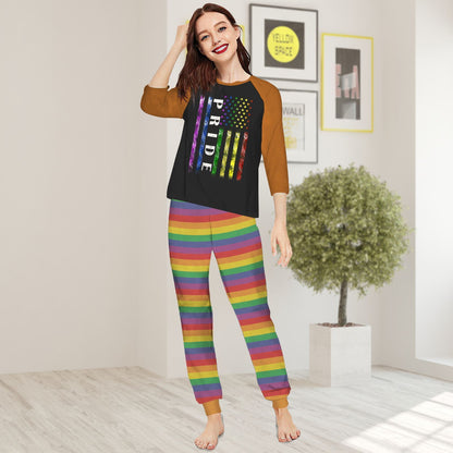 Lgbt Pride Aaw Pajama Set |Sleepwear Pjs Sets | Raglan Shirt Pants Set