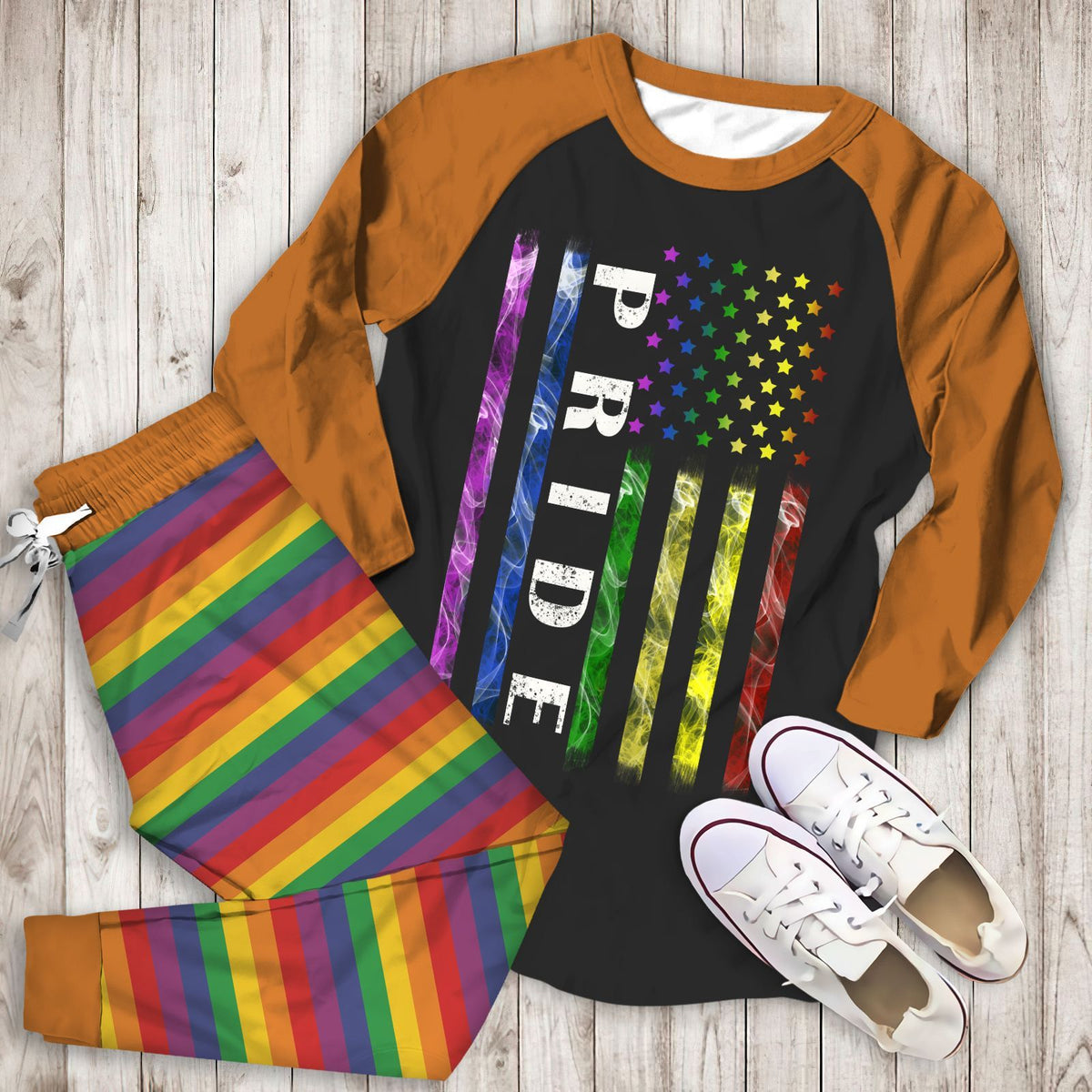 Lgbt Pride Aaw Pajama Set |Sleepwear Pjs Sets | Raglan Shirt Pants Set