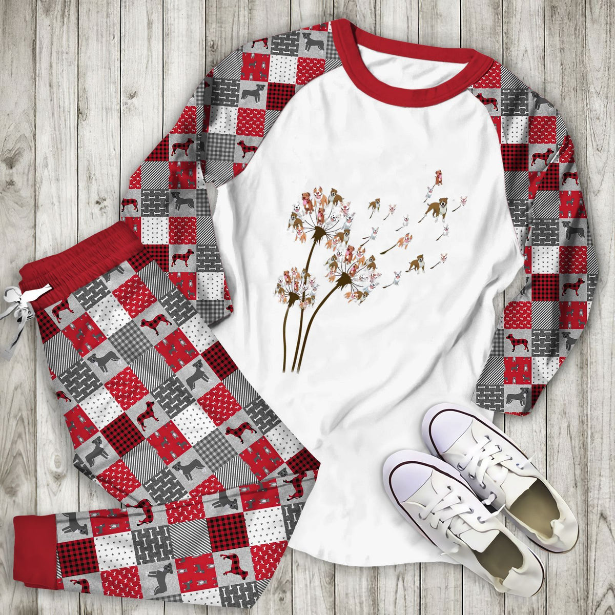 Pitbull Pitbull Tree Aba Pajama Set |Sleepwear Pjs Sets | Raglan Shirt Pants Set
