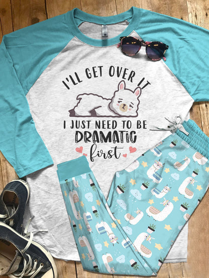 Llama So Cool Pajama Set |Sleepwear Pjs Sets | Raglan Shirt Pants Set