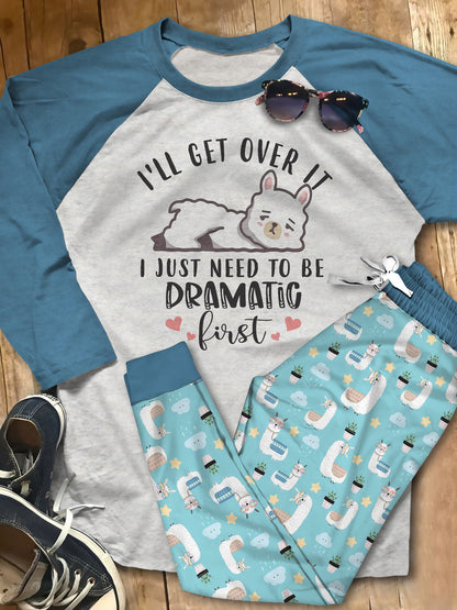 Llama So Cool Pajama Set |Sleepwear Pjs Sets | Raglan Shirt Pants Set