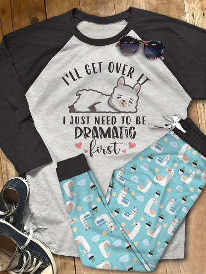 Llama So Cool Pajama Set |Sleepwear Pjs Sets | Raglan Shirt Pants Set
