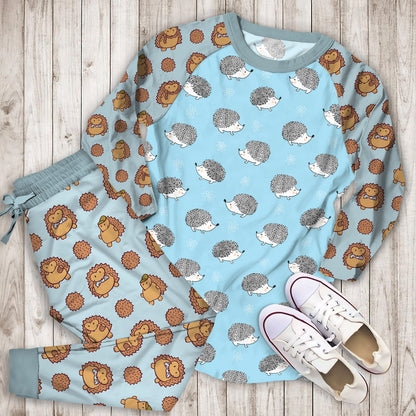 Hedgehog Pajama Set |Sleepwear Pjs Sets | Raglan Shirt Pants Set