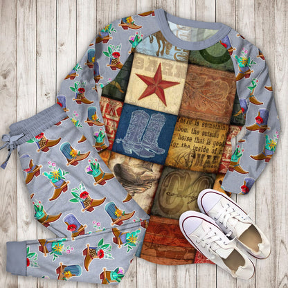 Cowboy Pajama Set |Sleepwear Pjs Sets | Raglan Shirt Pants Set