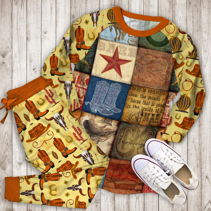 Cowboy Pajama Set |Sleepwear Pjs Sets | Raglan Shirt Pants Set