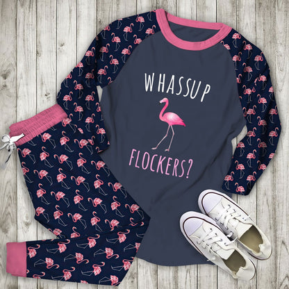 Flamingo Collection Aas Pajama Set |Sleepwear Pjs Sets | Raglan Shirt Pants Set