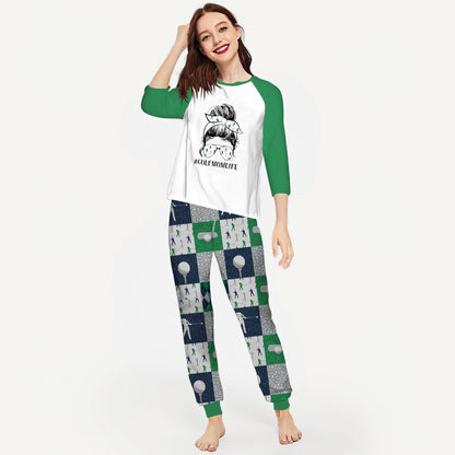 Golf Golf Player Abi Pajama Set |Sleepwear Pjs Sets | Raglan Shirt Pants Set