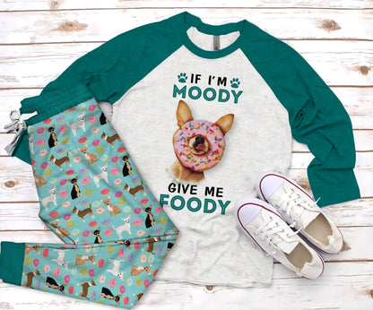 Chihuahua Give Me Foody Pajama Set |Sleepwear Pjs Sets | Raglan Shirt Pants Set