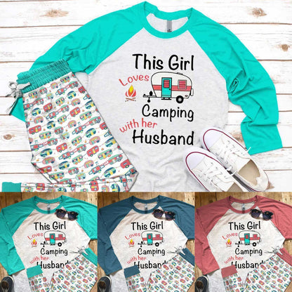 Camping Set This Girl Pajama Set |Sleepwear Pjs Sets | Raglan Shirt Pants Set