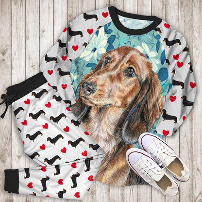Dachshund Pajama Set |Sleepwear Pjs Sets | Raglan Shirt Pants Set