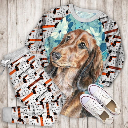 Dachshund Pajama Set |Sleepwear Pjs Sets | Raglan Shirt Pants Set