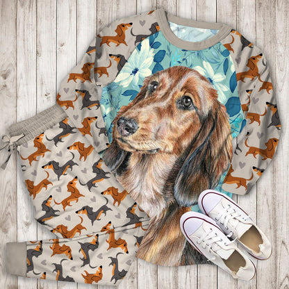 Dachshund Pajama Set |Sleepwear Pjs Sets | Raglan Shirt Pants Set