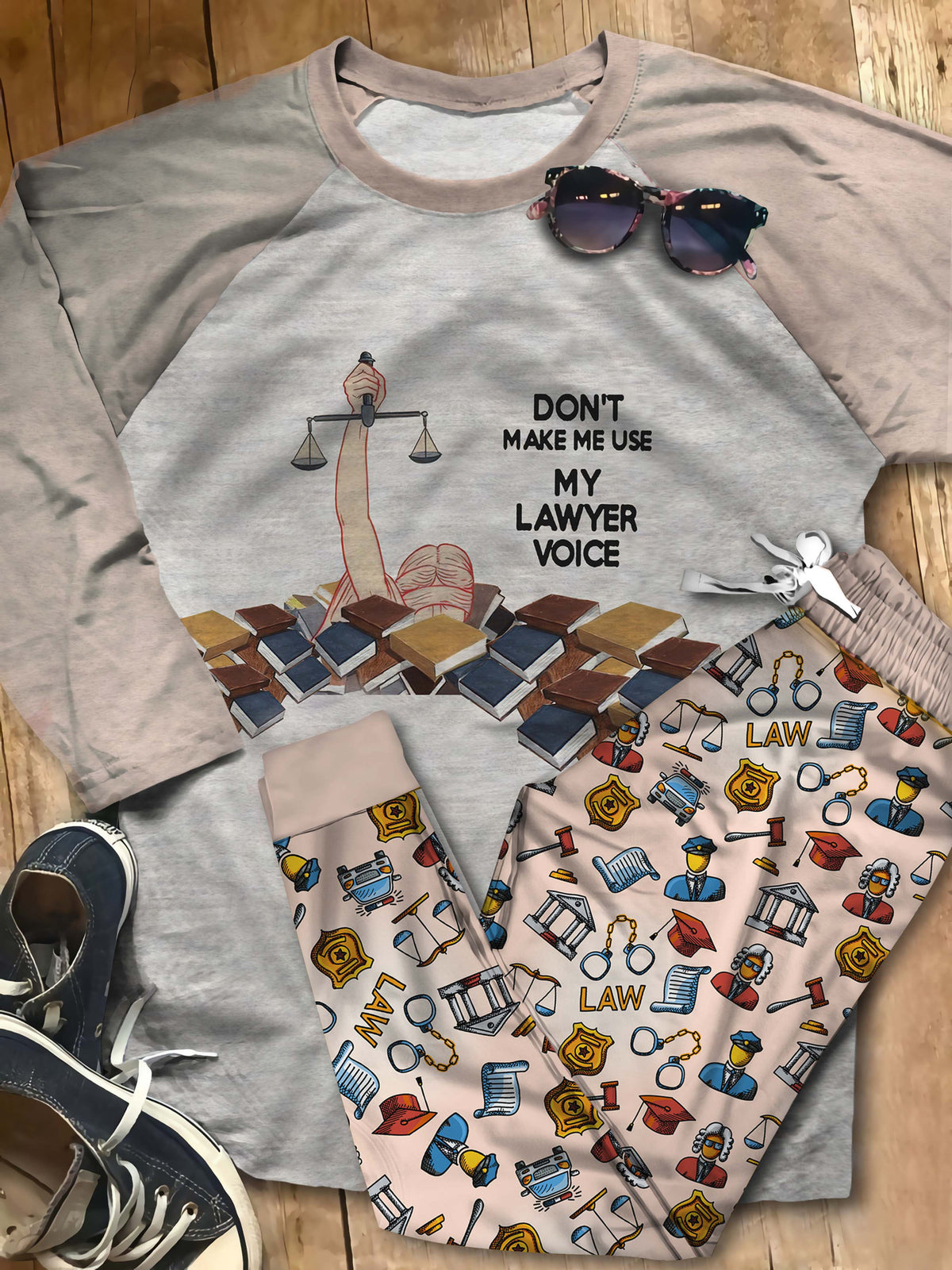 Lawyer Lawyer Voice Abl Pajama Set |Sleepwear Pjs Sets | Raglan Shirt Pants Set