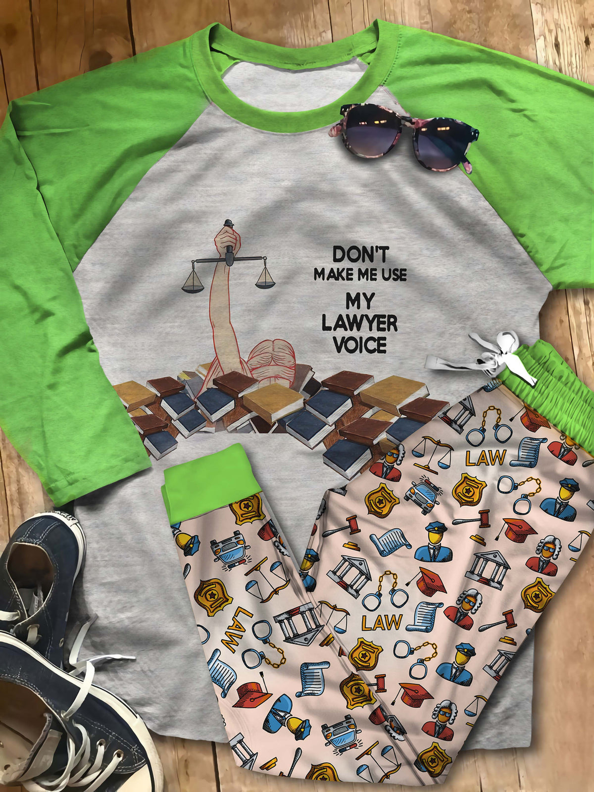 Lawyer Lawyer Voice Abl Pajama Set |Sleepwear Pjs Sets | Raglan Shirt Pants Set