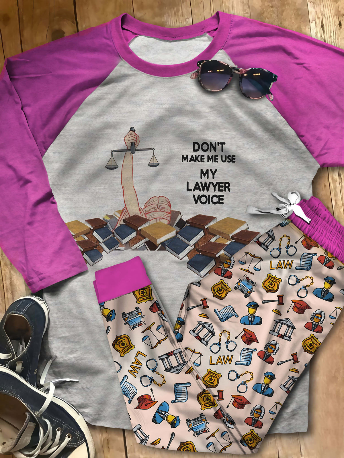 Lawyer Lawyer Voice Abl Pajama Set |Sleepwear Pjs Sets | Raglan Shirt Pants Set