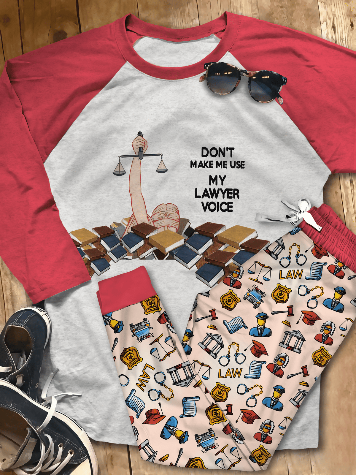 Lawyer Lawyer Voice Abl Pajama Set |Sleepwear Pjs Sets | Raglan Shirt Pants Set