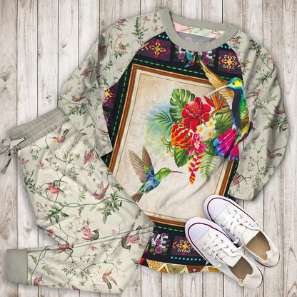 Hummingbird Pajama Set |Sleepwear Pjs Sets | Raglan Shirt Pants Set