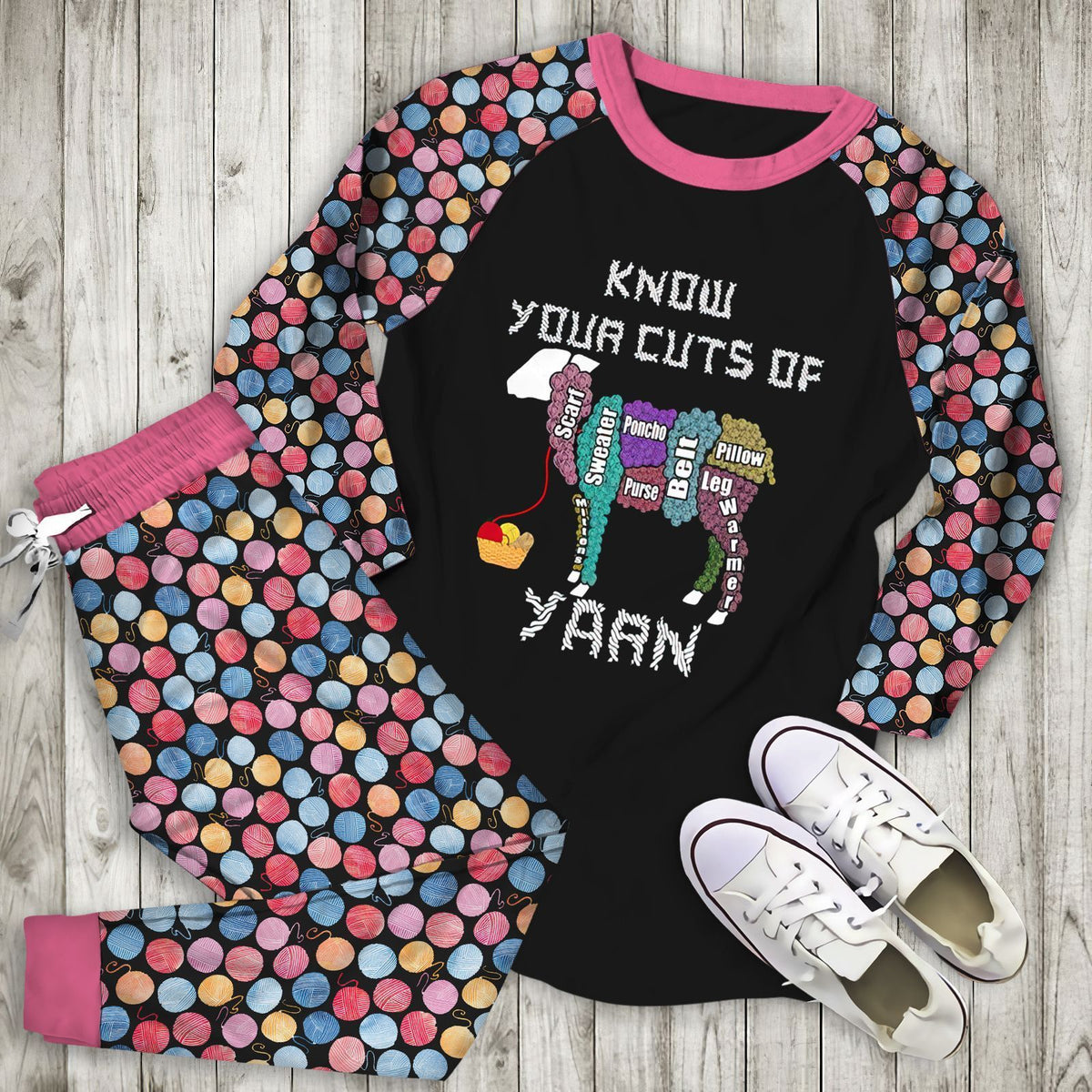 Yarn Know Your Cut Of Yarn Acu Pajama Set |Sleepwear Pjs Sets | Raglan Shirt Pants Set