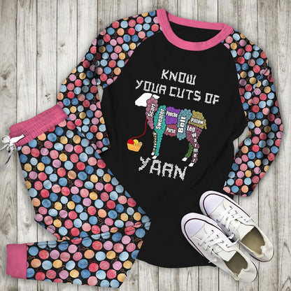 Yarn Know Your Cut Of Yarn Acu Pajama Set |Sleepwear Pjs Sets | Raglan Shirt Pants Set
