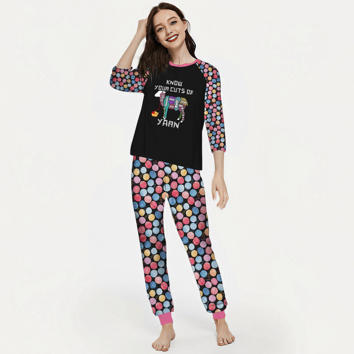 Yarn Know Your Cut Of Yarn Acu Pajama Set |Sleepwear Pjs Sets | Raglan Shirt Pants Set