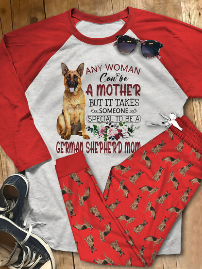 German Shepherd Set German Shepherd Mom Pajama Set |Sleepwear Pjs Sets | Raglan Shirt Pants Set