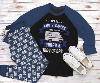 Postal Worker The Best Work Pajama Set |Sleepwear Pjs Sets | Raglan Shirt Pants Set