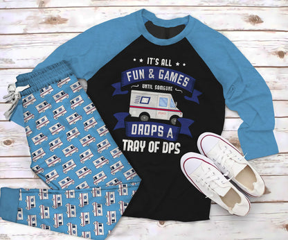 Postal Worker The Best Work Pajama Set |Sleepwear Pjs Sets | Raglan Shirt Pants Set