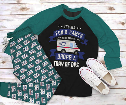 Postal Worker The Best Work Pajama Set |Sleepwear Pjs Sets | Raglan Shirt Pants Set